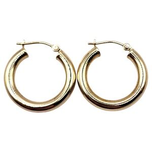 14 Karat Yellow Gold Circle Hoop Earrings #20467